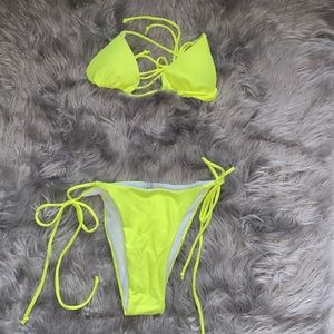 Shein yellow string bikini